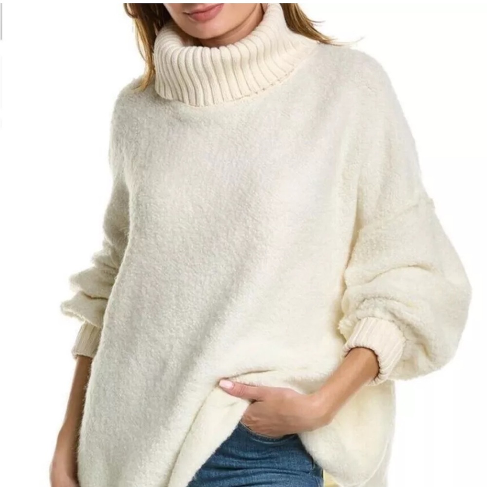 Free People Milo Cream Turtleneck Sweater